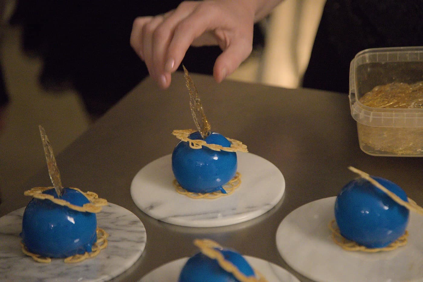 Blå dessert